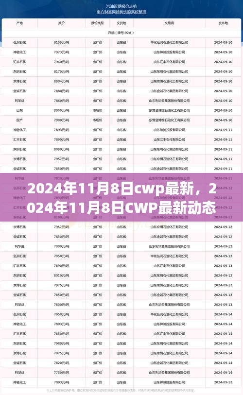2024年11月8日CWP最新動態(tài)，引領(lǐng)行業(yè)變革的關(guān)鍵步驟與案例分析