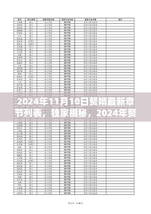 獨家揭秘，贅婿最新章節(jié)列表及一覽（截至2024年11月10日）