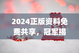 2024正版資料免費(fèi)共享，冠軍揭曉預(yù)告_E VH233.8預(yù)備版