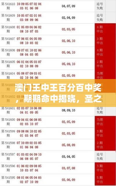 澳門王中王百分百中獎(jiǎng)，期期命中揭曉，圣之道CMY854贏家誕生