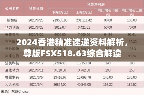 2024香港精準(zhǔn)速遞資料解析，尊版FSX518.63綜合解讀