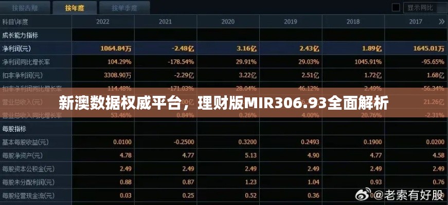新澳數(shù)據(jù)權(quán)威平臺(tái)，理財(cái)版MIR306.93全面解析
