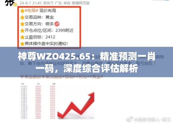 神尊WZO425.65：精準(zhǔn)預(yù)測(cè)一肖一碼，深度綜合評(píng)估解析