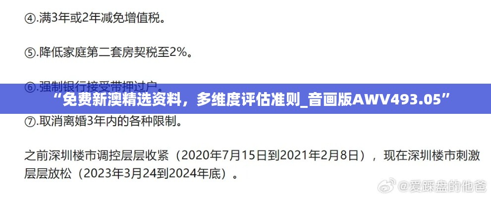 “免費新澳精選資料，多維度評估準則_音畫版AWV493.05”