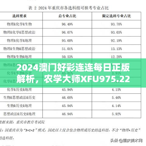 2024澳門好彩連連每日正版解析，農(nóng)學大師XFU975.22獨家評測