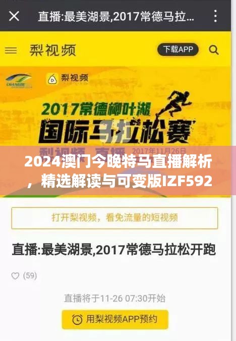 2024澳門今晚特馬直播解析，精選解讀與可變版IZF592.74詳述