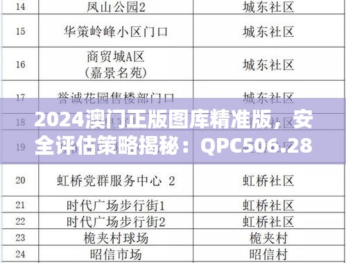 2024澳門正版圖庫精準(zhǔn)版，安全評估策略揭秘：QPC506.28解密