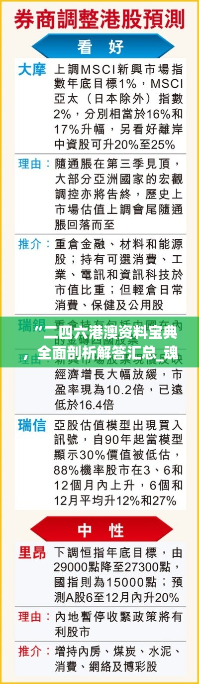 “二四六港澳資料寶典，全面剖析解答匯總_魂銀YAC431.26版”