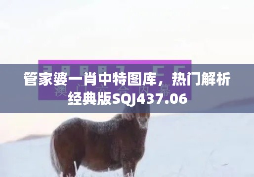 管家婆一肖中特圖庫，熱門解析經(jīng)典版SQJ437.06