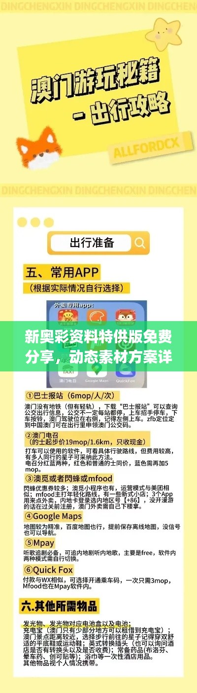 新奧彩資料特供版免費分享，動態(tài)素材方案詳解_TEL105.39