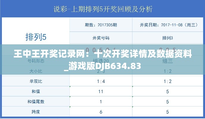 王中王開獎記錄網：十次開獎詳情及數據資料_游戲版DJB634.83