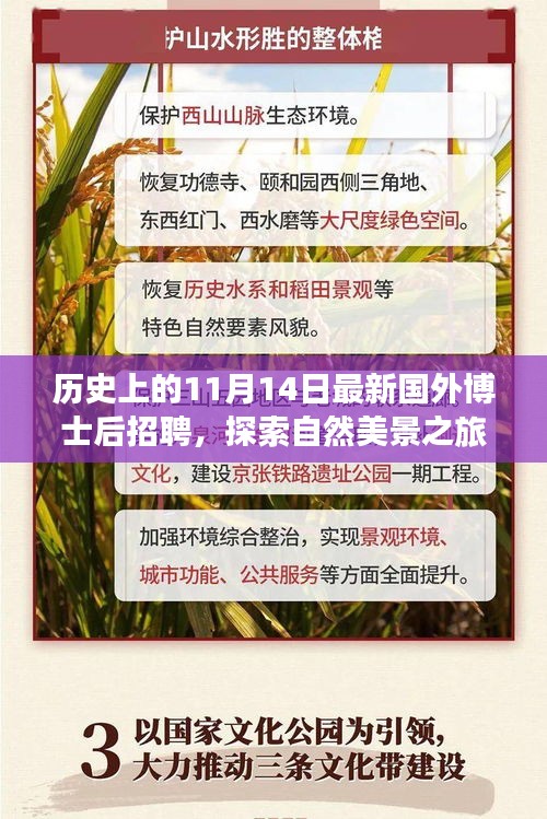 歷史上的11月14日，博士后招聘與探索自然美景之旅啟程啟幕，夢想與心靈平靜之旅開啟！