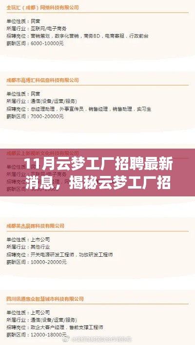 揭秘云夢工廠招聘內(nèi)幕，最新招聘信息與動向速遞