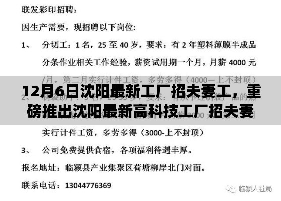 沈陽最新高科技工廠招夫妻工，智能工廠革新，科技之旅新篇章開啟
