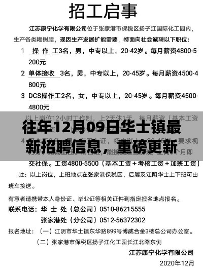 重磅揭秘，往年12月09日華士鎮(zhèn)最新招聘信息全解析?