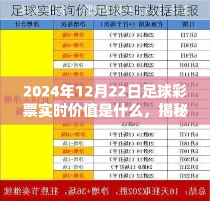 揭秘2024年12月22日足球彩票實時價值趨勢分析，未來彩票市場展望與預測