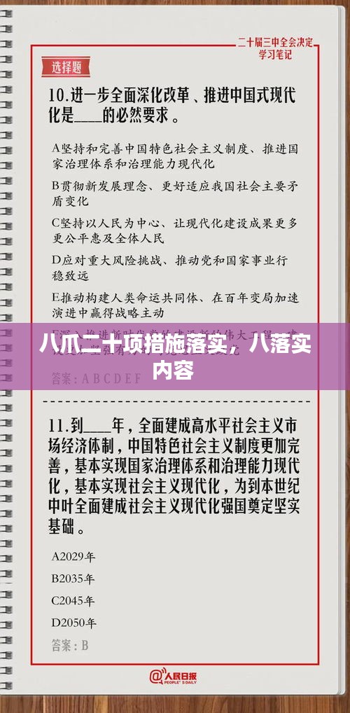 八爪二十項(xiàng)措施落實(shí)，八落實(shí)內(nèi)容 