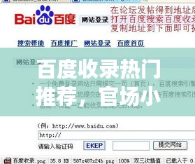 百度收錄熱門推薦，官場小說的世界