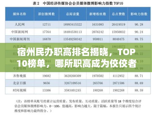 宿州民辦職高排名揭曉，TOP10榜單，哪所職高成為佼佼者？