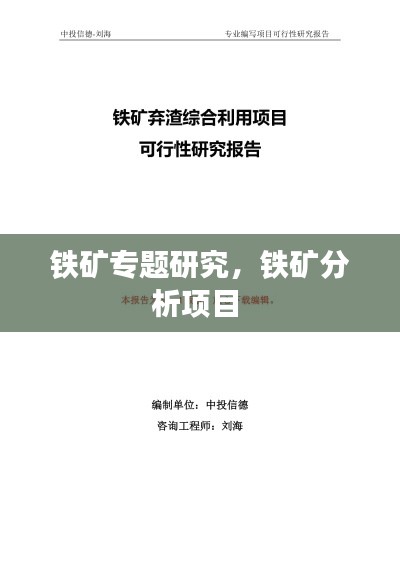 鐵礦專(zhuān)題研究，鐵礦分析項(xiàng)目 