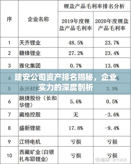 建安公司資產(chǎn)排名揭秘，企業(yè)實力的深度剖析