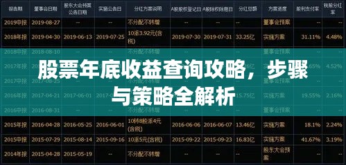 股票年底收益查詢攻略，步驟與策略全解析