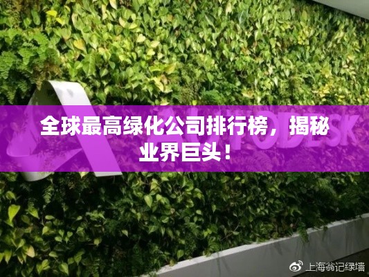 全球最高綠化公司排行榜，揭秘業(yè)界巨頭！