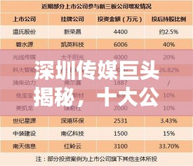 深圳傳媒巨頭揭秘，十大公司排名榜單
