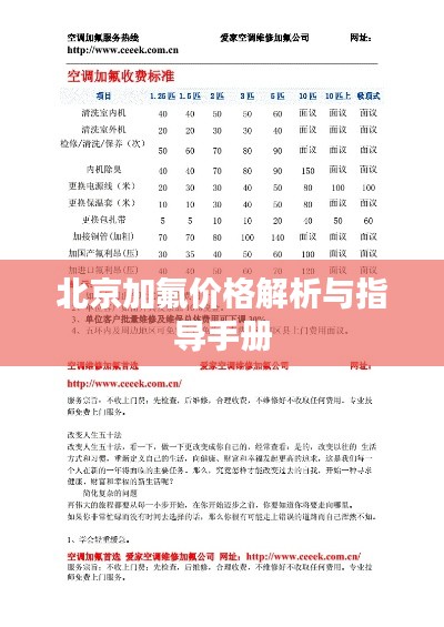 北京加氟價(jià)格解析與指導(dǎo)手冊