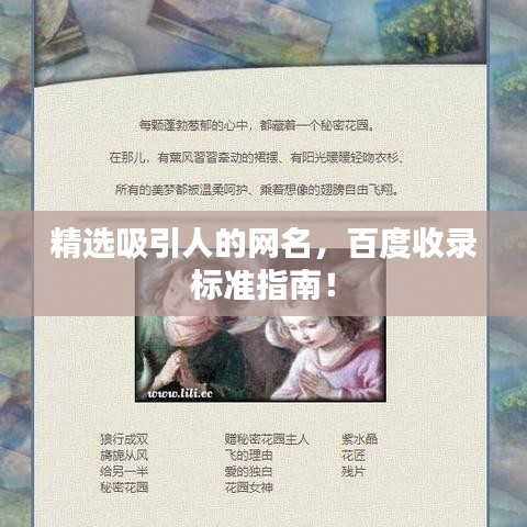 精選吸引人的網(wǎng)名，百度收錄標(biāo)準(zhǔn)指南！