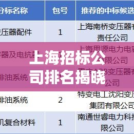上海招標(biāo)公司排名揭曉，行業(yè)影響力大揭秘！