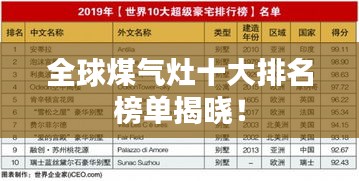 全球煤氣灶十大排名榜單揭曉！