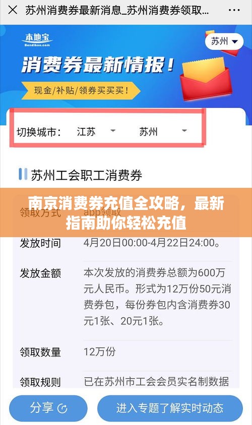 南京消費(fèi)券充值全攻略，最新指南助你輕松充值