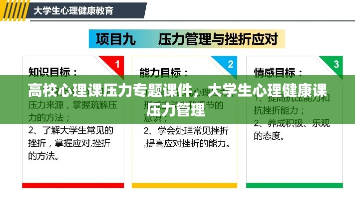 高校心理課壓力專題課件，大學(xué)生心理健康課壓力管理 