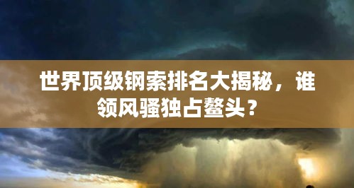 世界頂級鋼索排名大揭秘，誰領(lǐng)風騷獨占鰲頭？