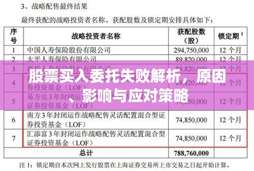 股票買入委托失敗解析，原因、影響與應對策略