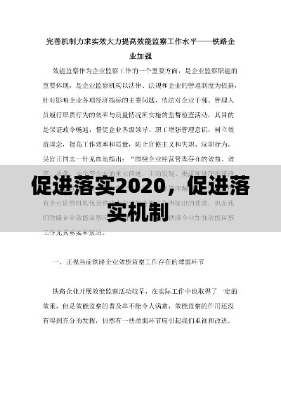 促進落實2020，促進落實機制 