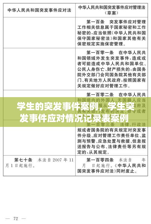 學(xué)生的突發(fā)事件案例，學(xué)生突發(fā)事件應(yīng)對(duì)情況記錄表案例 