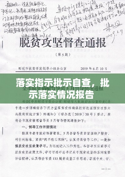 落實指示批示自查，批示落實情況報告 