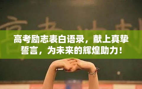 高考勵志表白語錄，獻(xiàn)上真摯誓言，為未來的輝煌助力！