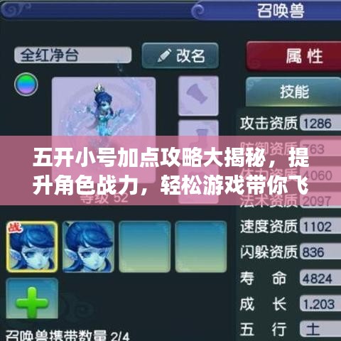 五開小號加點(diǎn)攻略大揭秘，提升角色戰(zhàn)力，輕松游戲帶你飛！