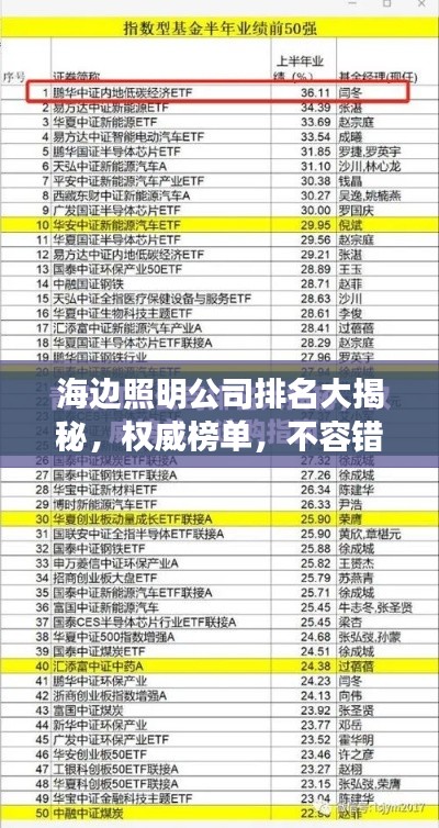 海邊照明公司排名大揭秘，權(quán)威榜單，不容錯(cuò)過(guò)！